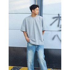 日系复古简约半拉链短袖T恤男夏季潮宽松上衣休闲T6613，男装T恤，星座1116A（原606A-3）