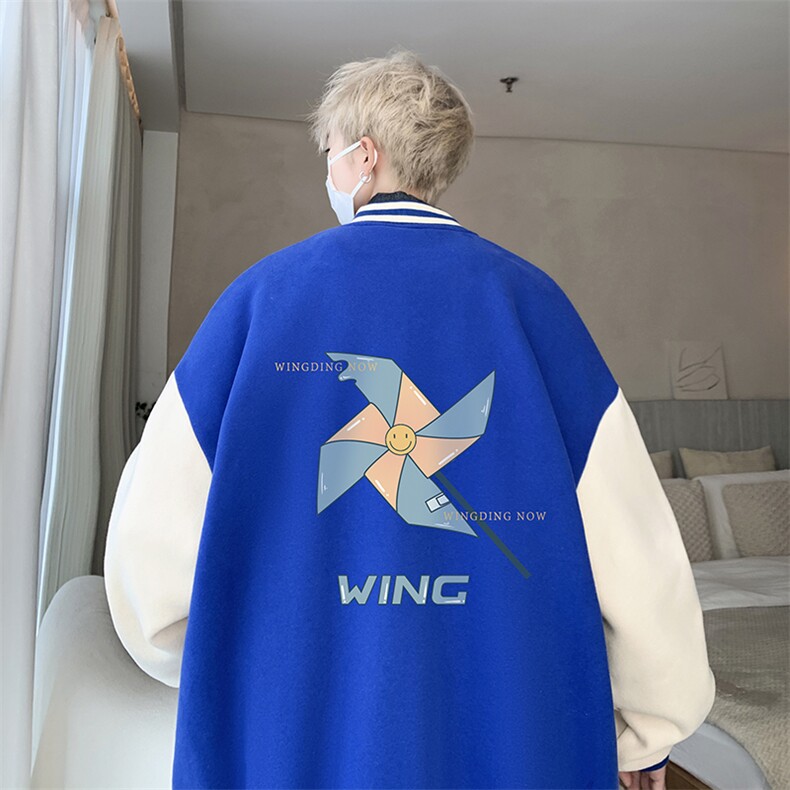 摇粒绒棒球服男大码开衫卫衣男夹克 BF86112-P65图片