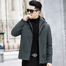 B6828钱塘2020-3商务休闲厚款百搭有帽冬季中年男士羽绒服P198，男装羽绒服，钱塘207-3