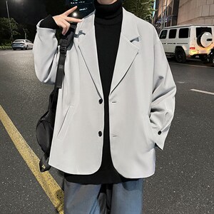 秋季小西装西服外套男ins上衣英伦单西宽松休闲A071-X06-P85,男装西服,电商A071