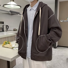 春秋韩版潮ins运动百搭休闲帽衫新款连帽开衫卫衣男W5624-P42，男装夹克，星座512-2
