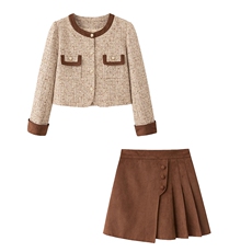 小香风短裙套装女春秋2025新款爆款时尚小个子今年套装裙，女装套装/套裙，雅静靓衣