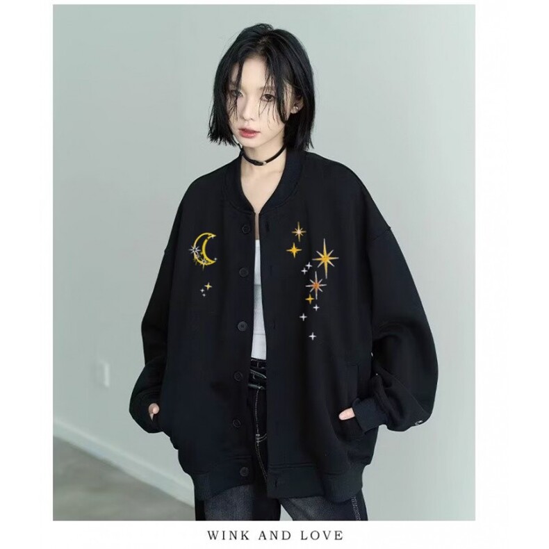 W10468-P73网图现货高质量刺绣400g华棉棒球服卫衣外套夹克,男装夹克,星座1608