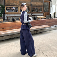 秋装新款！大量！马甲阔腿裤三件套2C133-8967-P160-K228，女装套装/套裙，2C133