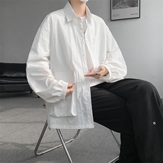 8XL-M春夏廓形衬衫防晒外套特大码多口袋复古慵懒衬衣JK5203/P50，男装夹克，电商B238