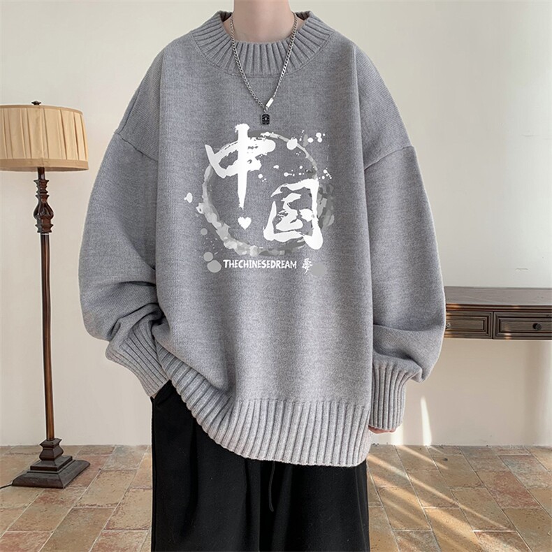 半高领毛衣男士大码针织衫男毛线衣男M18134-P45加绒款-P65,男装针织衫/毛衣,电商A040