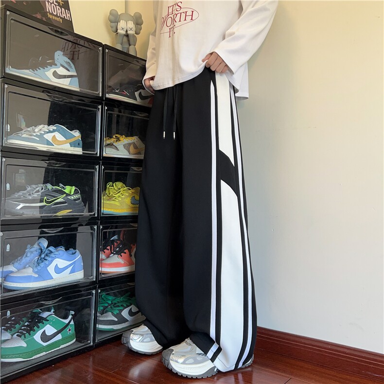美式秋季新款重磅宽条纹运动宽松休闲卫裤B315-K25800-特p40控78,男装休闲裤,电商B315