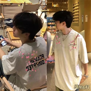 万针全刺绣工艺抖音得物高品质260克重磅纯棉双纱美式高街短袖T恤图片