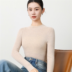 2025年秋季新款十八针一线针织半高领女士羊毛衫时尚休闲通勤百搭，女装羊毛衫，戎洋
