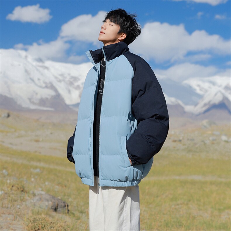 现货抖音得物可供视频三防加厚羽绒拼接棉衣外套面包棉服WM8666,男装棉衣,电商A486