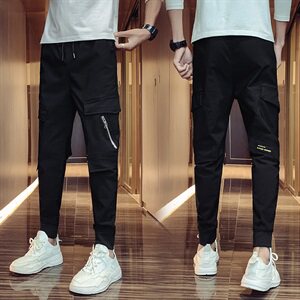 秋冬社会小伙裤子男拉链韩版修身休闲长裤男潮 C301,男装休闲裤,电商C301