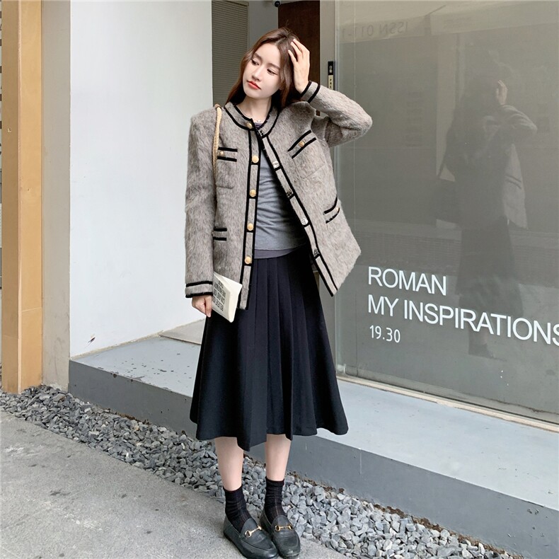 轻奢高级感小香风毛呢外套女秋冬2025新款小个子独特超好看高级感,女装毛呢外套,2C327