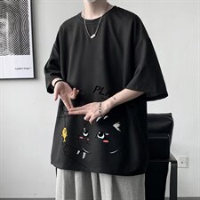 HT73129-P22华夫格t恤男短袖男大码五分袖大皂风，男装T恤，电商A040