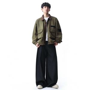 春款现货复古休闲工装夹克男士翻领宽松外套JK02656-P78图片