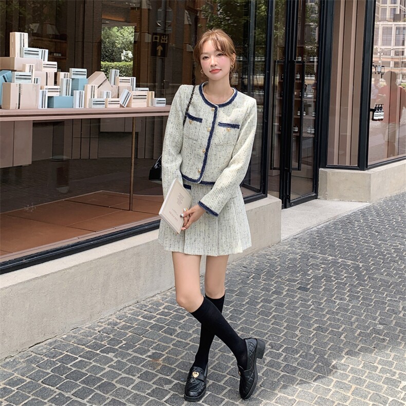 小香风外套短裙两件套女春季2025设计感高级感小个子套装,女装套装/套裙,慧尚依恋