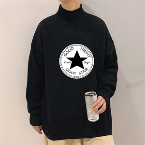 M18008-P45 加绒款-P65半高领毛衣男士大码针织衫男毛线衣男图片