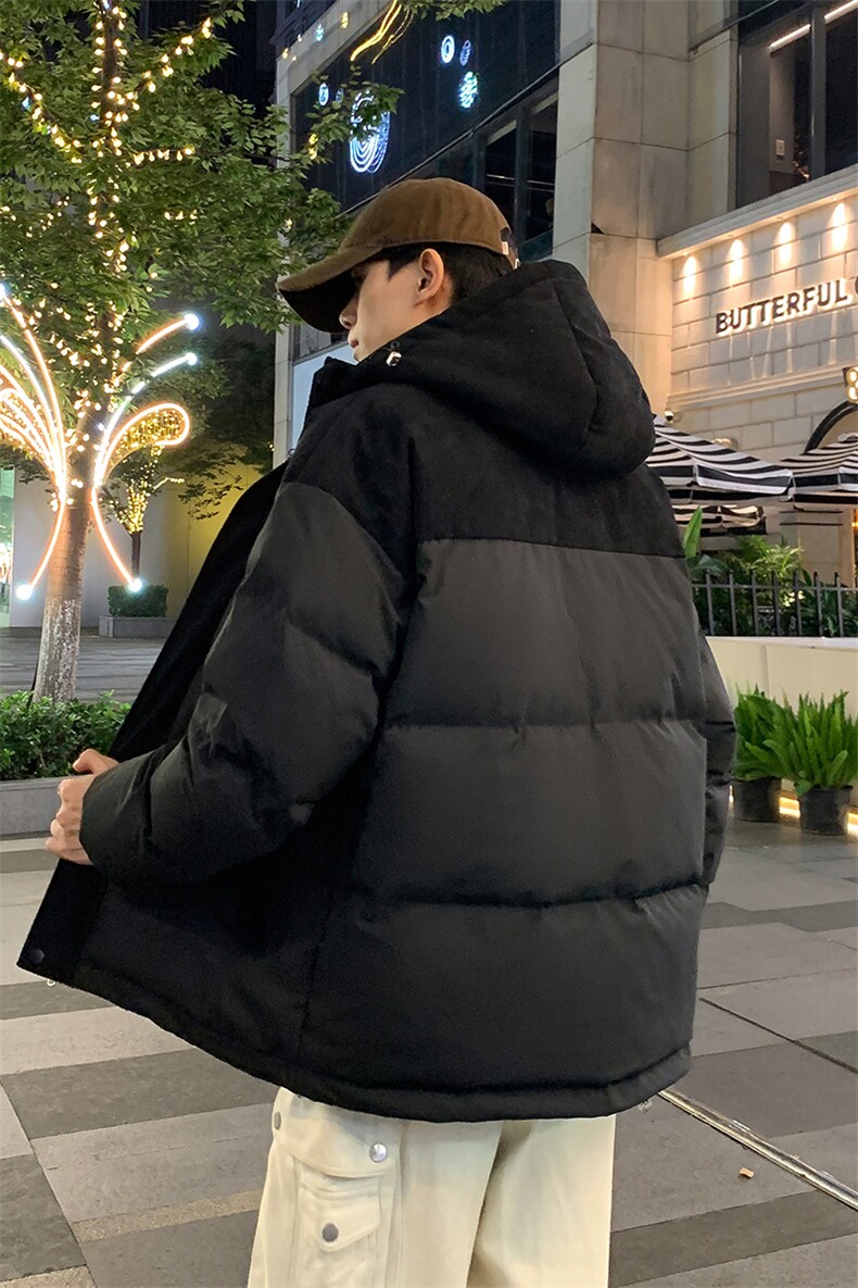 潮流撞色灰鸭绒连帽羽绒服男宽松时尚百搭保暖外套YR9008-P130,男装羽绒服,星座610（原A335）