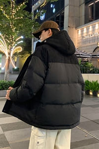 潮流撞色灰鸭绒连帽羽绒服男宽松时尚百搭保暖外套YR9008-P130图片