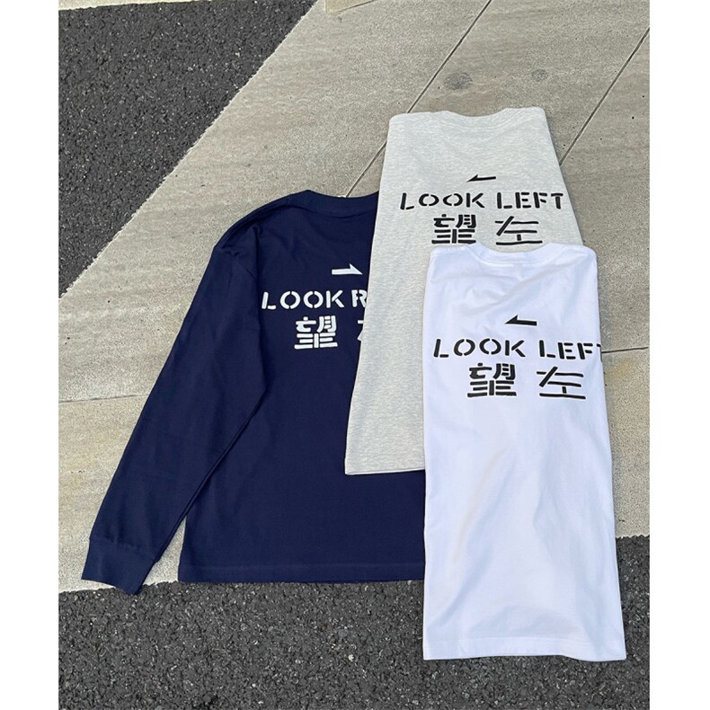 望左望右纯棉长袖t恤男秋季国潮美式圆领卫衣篮球跑步运动训练服，男装T恤，电商C310