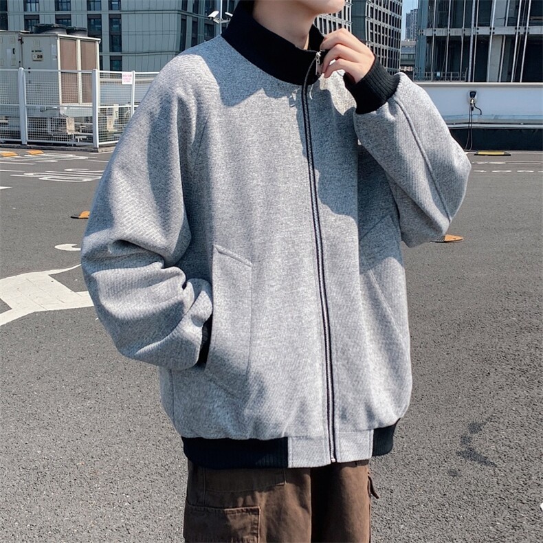 美式复古立领工装夹克cleanfit高级感短宽巴恩风外套jk2553p75,男装夹克,电商D315