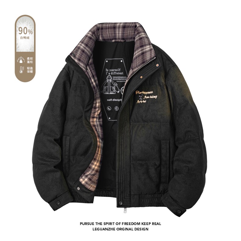 2025冬季新款港风白底大码90%白鸭绒羽绒服M-3XLG9918-特P265,男装羽绒服,电商A022