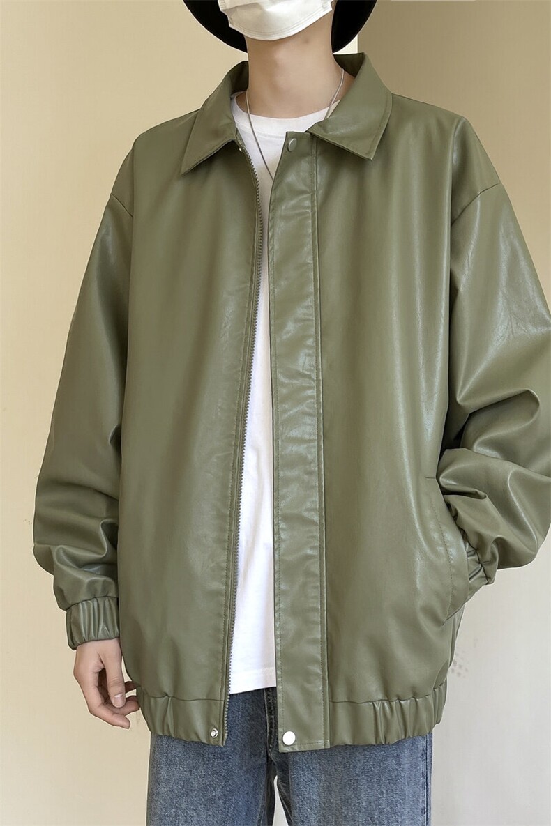 软皮衣服男士机车夹克翻领工装PU皮2025帅气短款JK2139-P75,男装夹克,星座210-1