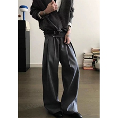 垂感打褶阔腿西裤男直筒cleanfit美式高级休闲西装裤XK402，男装西服套装，星座1116A（原606A-3）