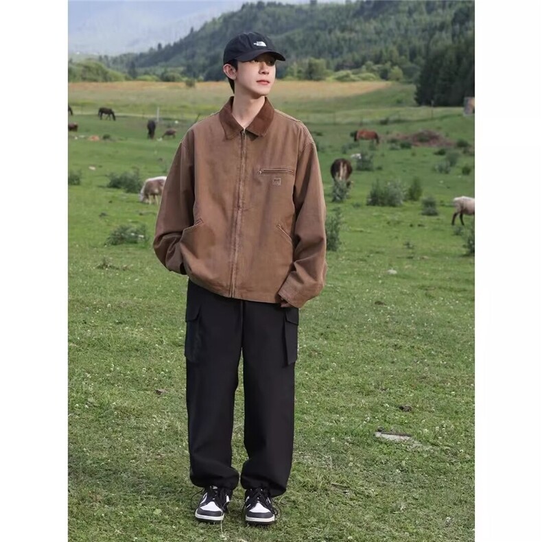 网络图现货美式复古小众韩系飞行夹克男女小个子棒球服J8119-P80,男装夹克,星座715-7