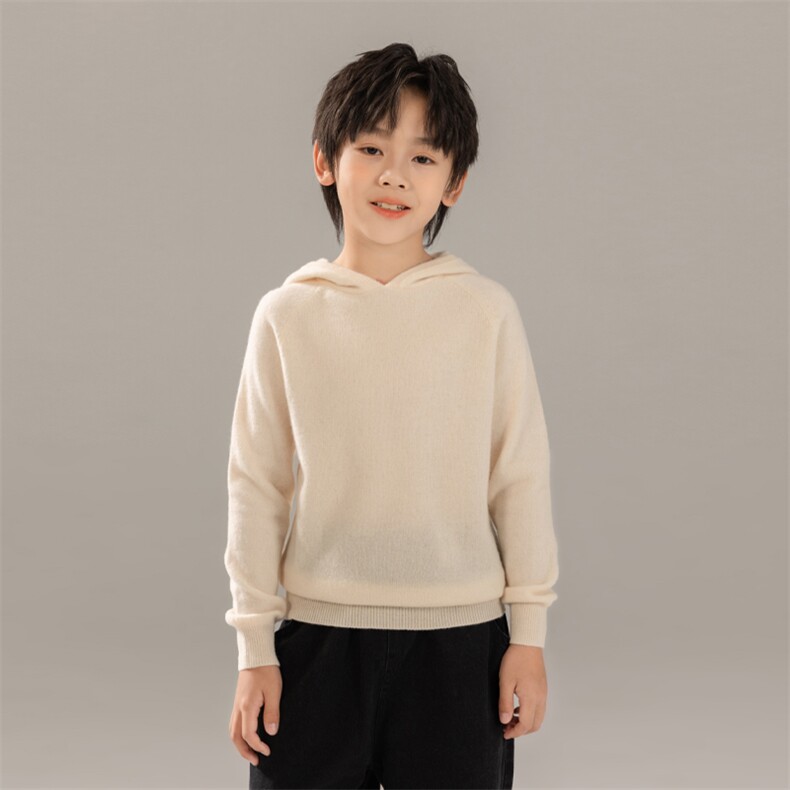儿童时尚百搭通勤简约平面帽杉，童装儿童羊毛衫，奥澜羊绒