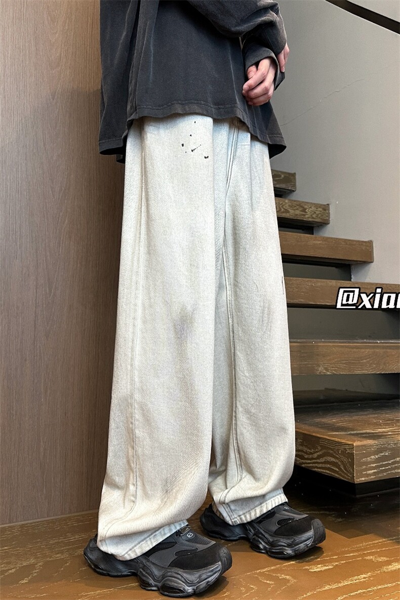 XZ616秋季新款重磅水洗扎染白色牛仔休闲长裤TY1018特P65控78,男装休闲裤,星座512A（原616）
