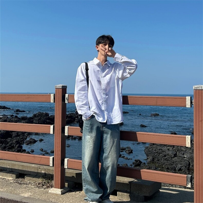 816B-CS007-P55 春夏薄款高级感慵懒白衬衫图片