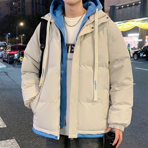 特批P70无差价冬新假两件拼接撞色连帽棉衣男防风防泼水棉袄M2913图片