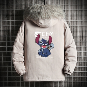 MM48038-P130 冬季大毛领衣男士大码加厚袄男服 网格挂拍图片