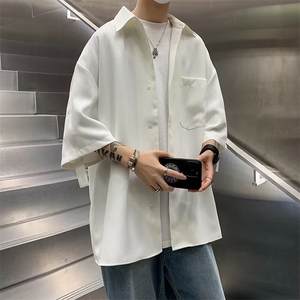 2025夏季新款男士休闲短袖衬衫宽松衬衣 CC835图片