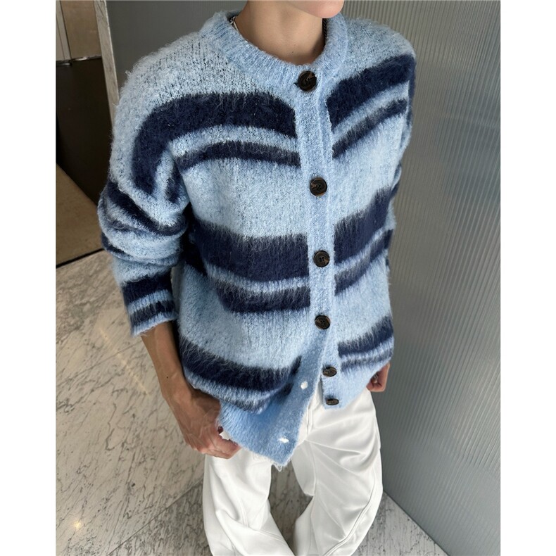 GC0909-P62软糯仿貂毛毛衣开衫外套男女秋冬季氛围感慵懒风针织衫,男装针织衫/毛衣,电商C233