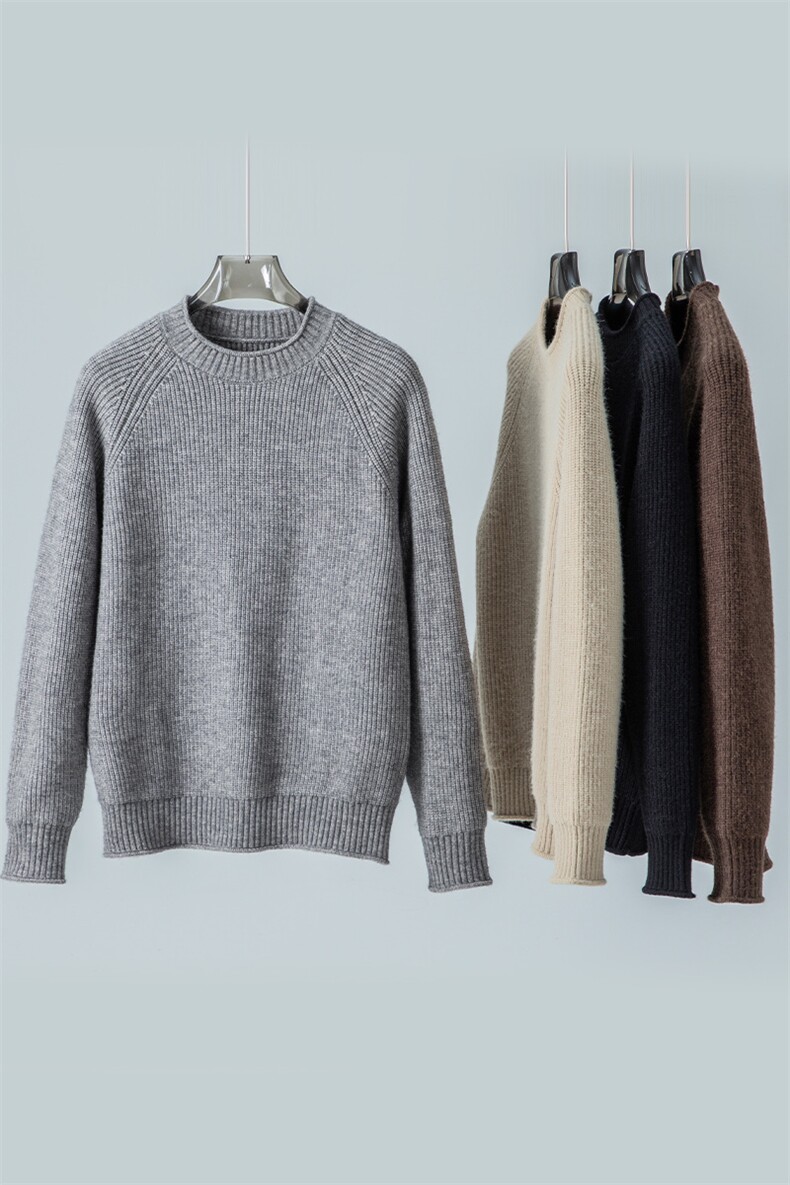 美式潮牌长袖针织打底衫上衣冬季新款男士圆领套头毛衣时尚百搭,男装T恤,星座914
