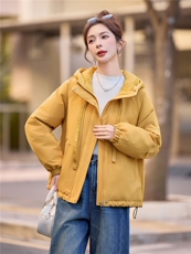 2025年冬季时尚休闲加绒加厚连帽棉衣，女装棉衣/棉服，依恋蒂丝