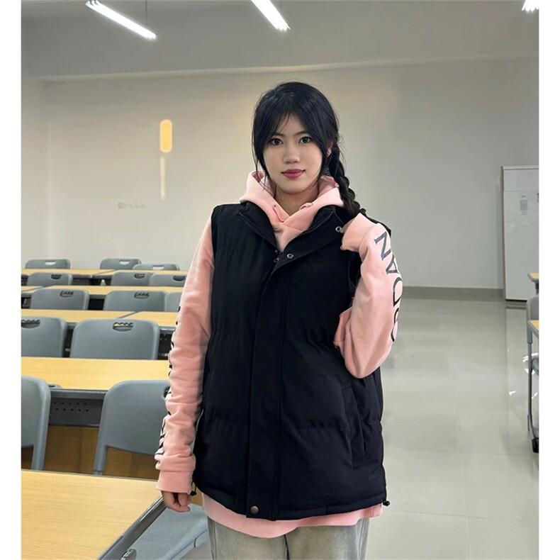 现货5W件冬季三防硬挺boxy短款立领棉衣马夹外套加厚马甲保暖棉服,男装棉衣,电商A443