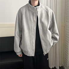 秋冬现货新款呢料外套男立领休闲呢子夹克A351-AJ2519-P115控168，男装夹克，电商A351