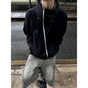 网图有货 夏季侧角弧拉链拼接裁剪防嗮服骑行外套男 A731-P50图片