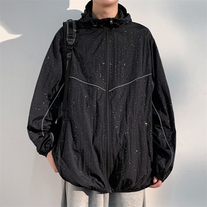 特批P55无差价夏季满天星冰丝轻薄UPF50+反光条大码防晒服男J2609图片