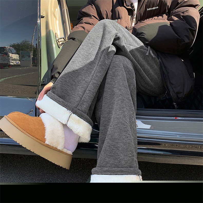 05羊羔绒糯米阔腿裤XZ211-1-K2455-P50加绒P60羊羔绒60,男装休闲裤,星座211-1