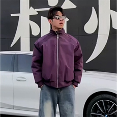 高品质春装新款老钱风美式高街解构立领棒球服飞行夹克潮休闲外套，男装夹克，电商A486-1