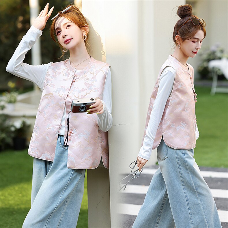 马甲女简约百搭气质搭配上衣，女装马甲，曼沙奕珂