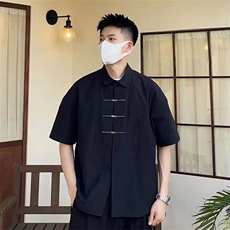 【网图现货】夏季冰丝凉感新中式短袖衬衫男C14/P38，男装T恤，星座205-3