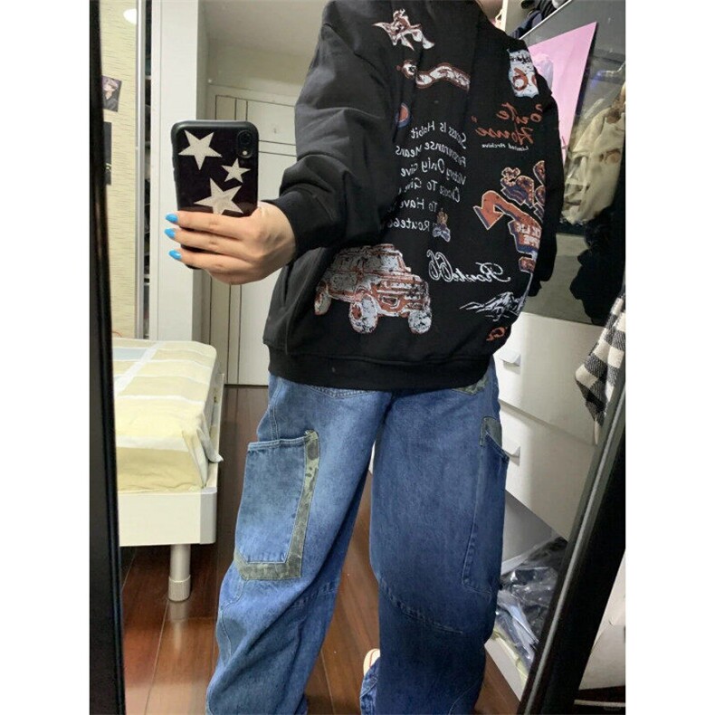 【有货】LBK611ZZ-特58美式复古豹纹拼接大口袋工装弯刀牛仔裤,男装牛仔裤,星座1007（原301D）