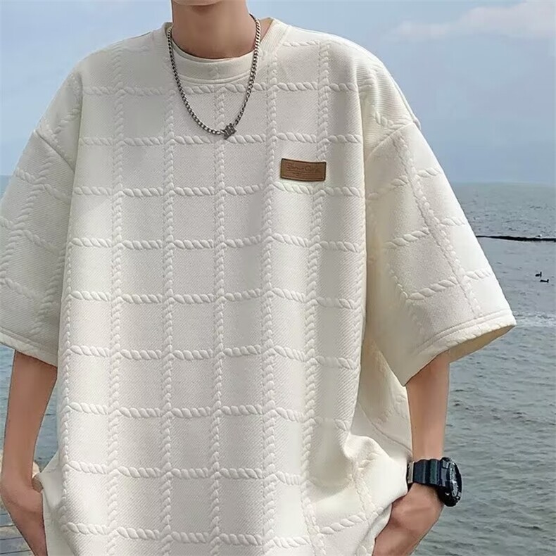 百搭新款日系港风复古短袖T恤男ins潮牌新款慵懒潮流文艺无品牌,男装T恤,星座506A