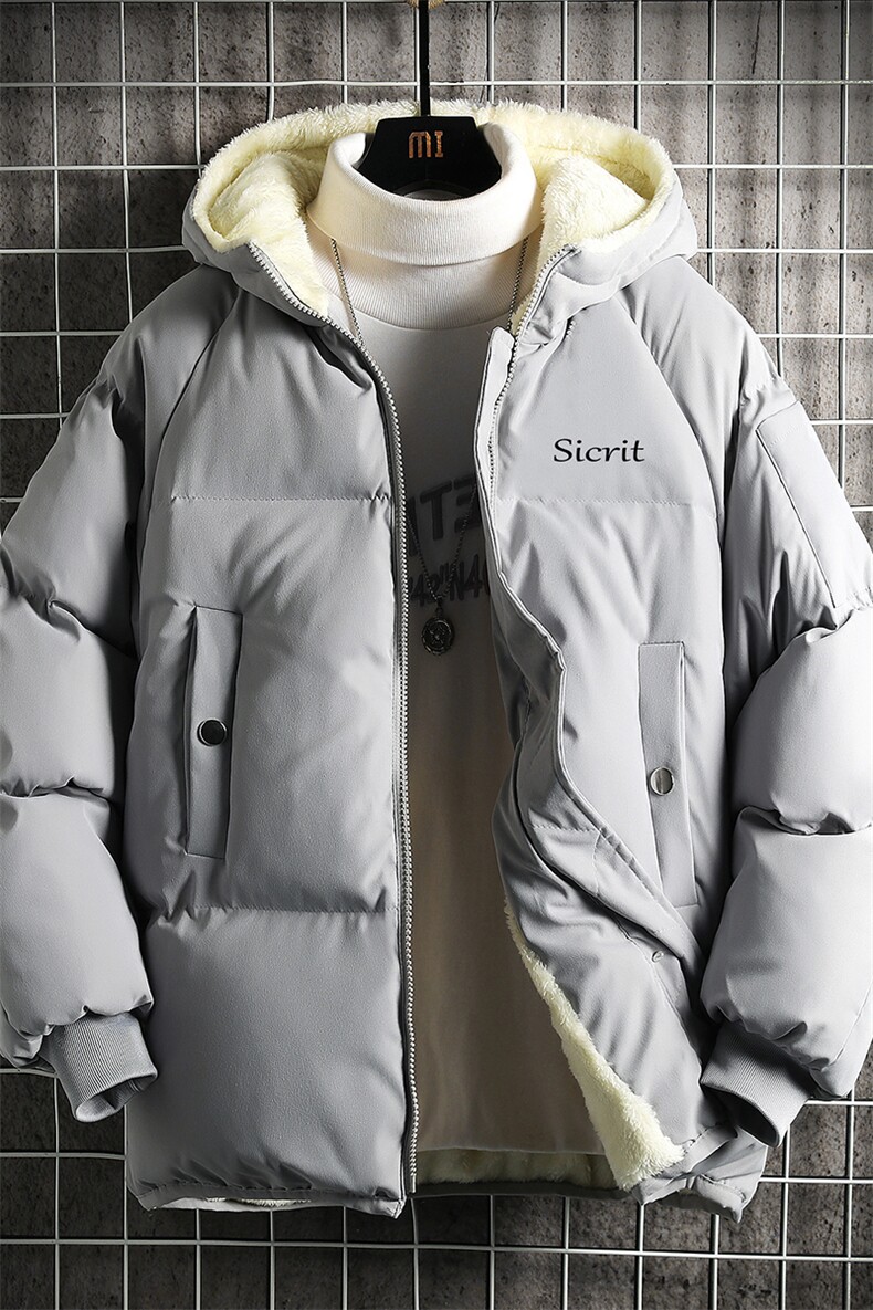 MY16098-P100加厚加绒连帽衣男大码服男面包服男网格挂拍,男装棉衣,电商A040A
