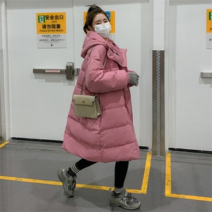 现货，新款保暖加厚长款羽绒服抽绳收腰大衣P285-K428图片