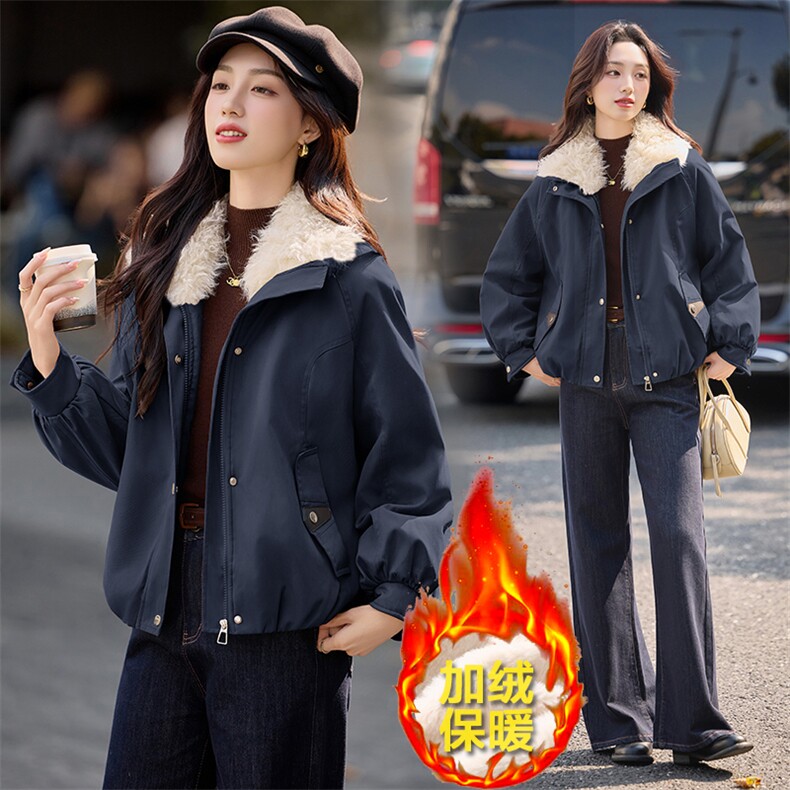 现货秒发2025新款加厚连帽派克服冲锋衣外套防风御寒棉衣棉服,女装派克服,星宇服饰